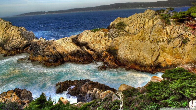 Coastal Rocks and Ocean — Blue, Dramatic, Afternoon
