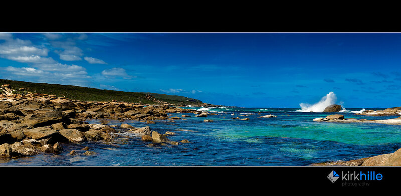 Coastal Rocks and Ocean — Blue, Dramatic