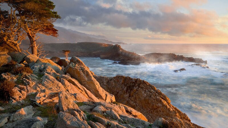 Coastal Rocks and Ocean — Orange
