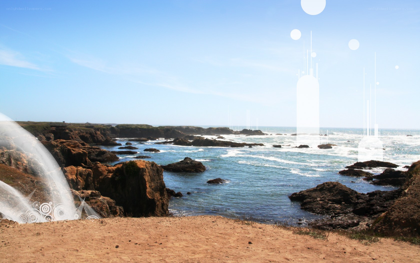 coastal rocks and ocean view