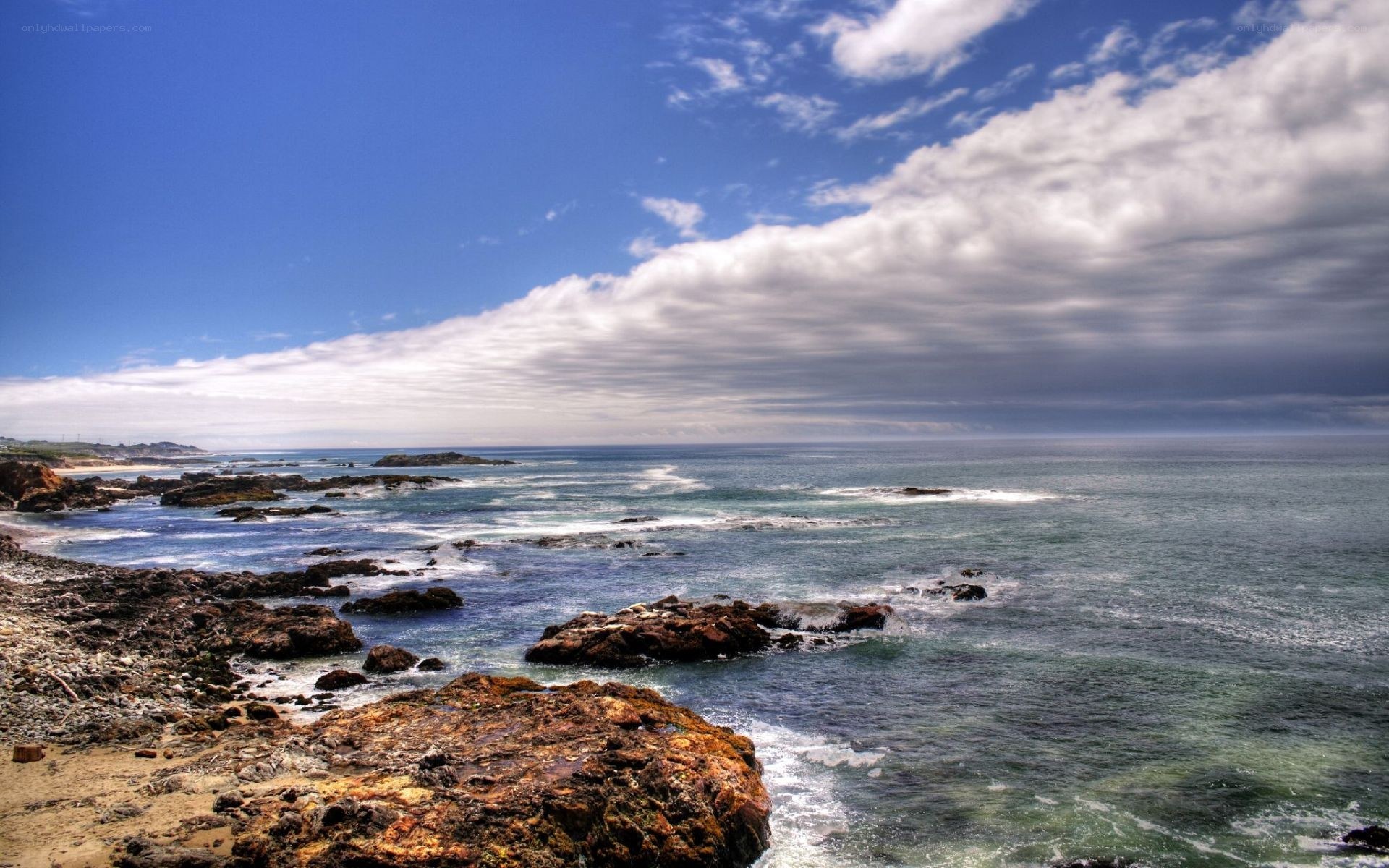 coastal rocks and ocean waves