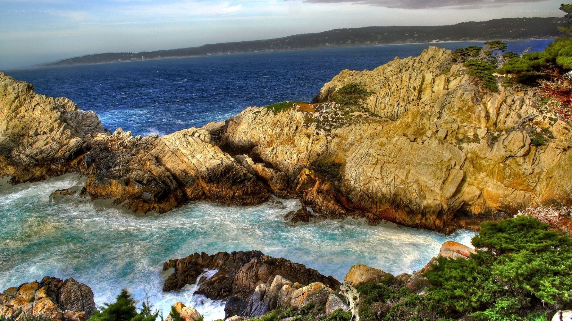 coastal rocks and ocean waves
