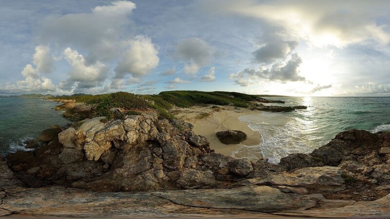 coastal rocks and sandy beach