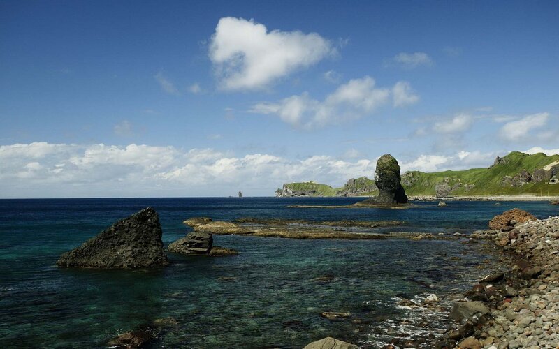 coastal rocks and sea