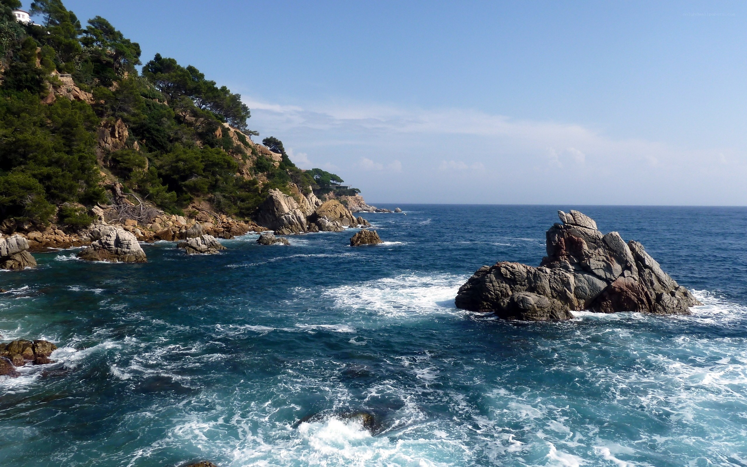 coastal rocks and sea