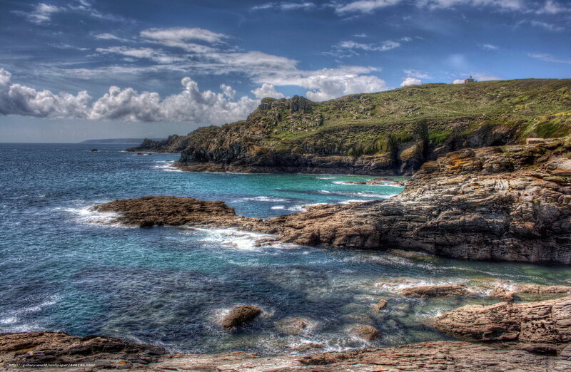 Coastal Rocks and Sea — Blue, Dramatic, Afternoon