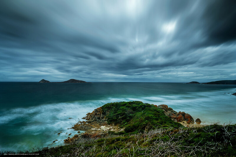 Coastal Rocks and Sea — Blue, Dramatic, Photograph, Islands