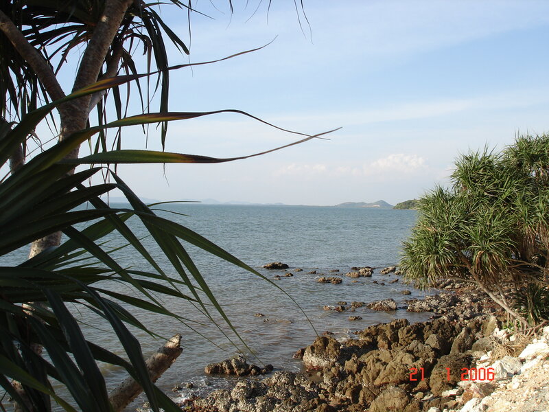 Coastal Rocks and Sea — Blue, Serene, Afternoon, Photograph