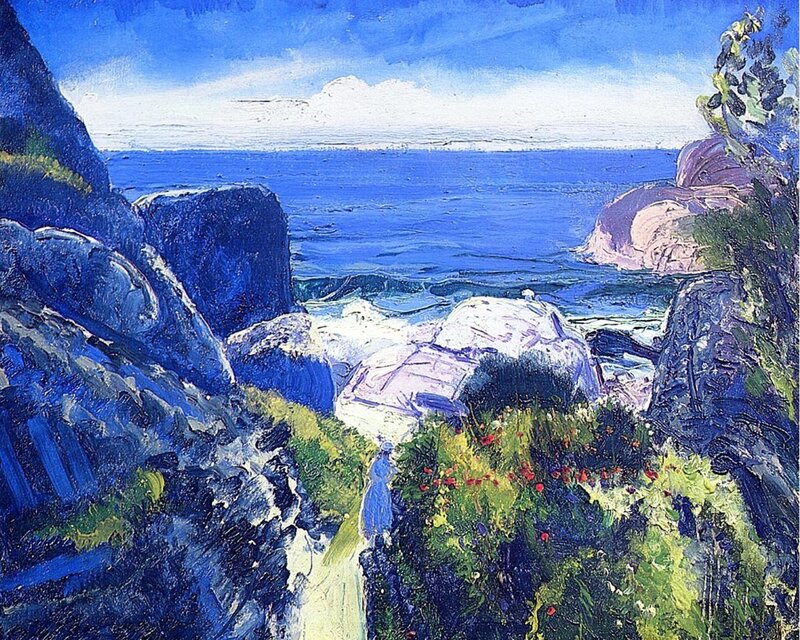 Coastal Rocks and Sea — Blue, Serene