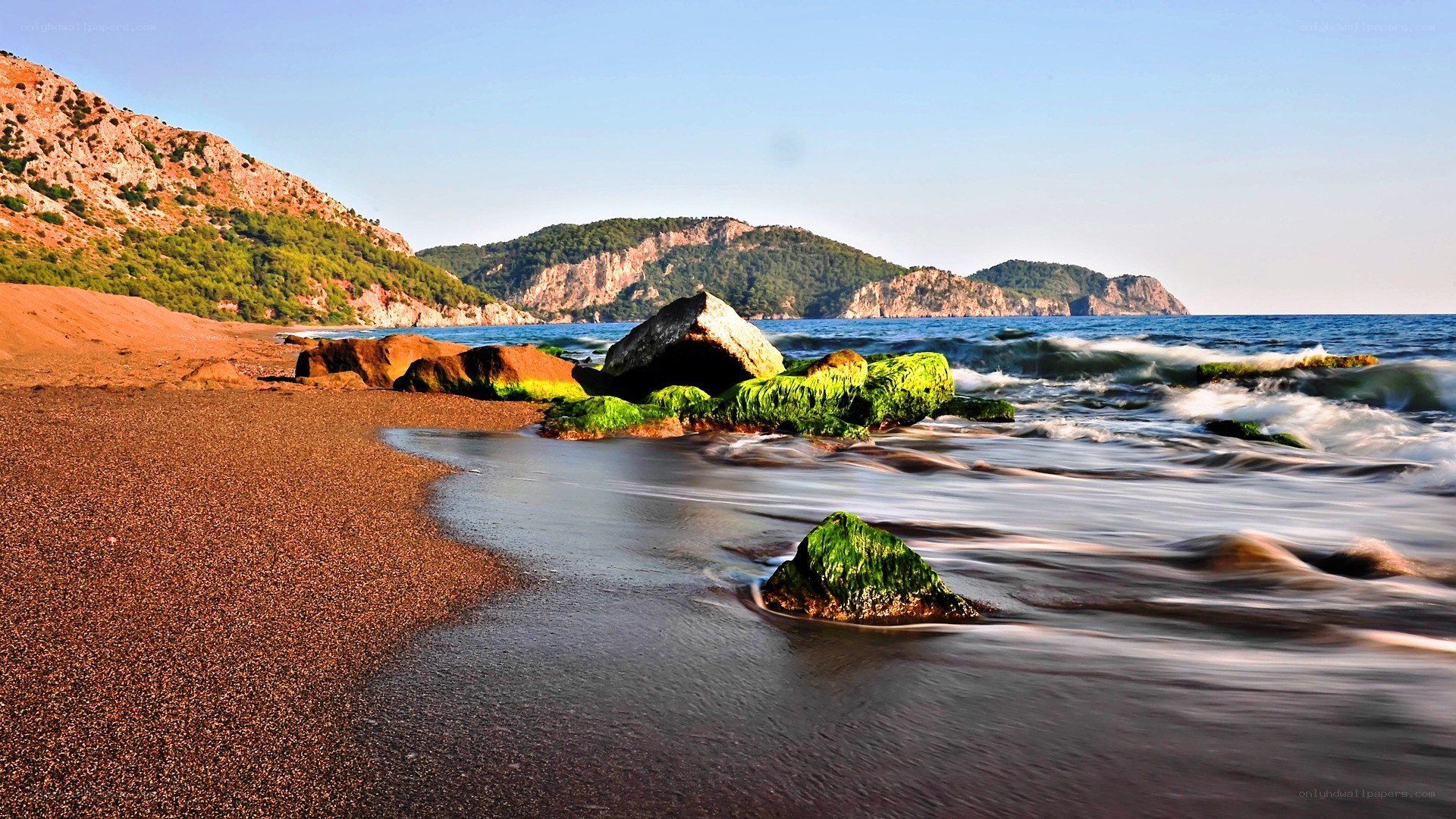 coastal rocks and sea waves