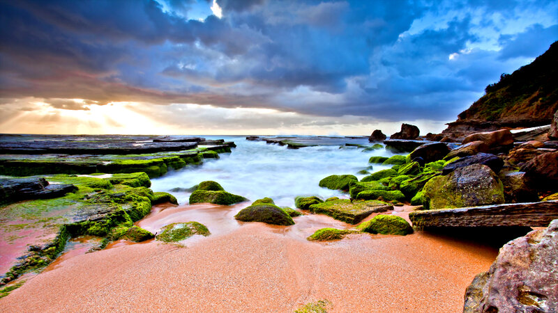 Coastal Rocks and Tide Pools — Blue