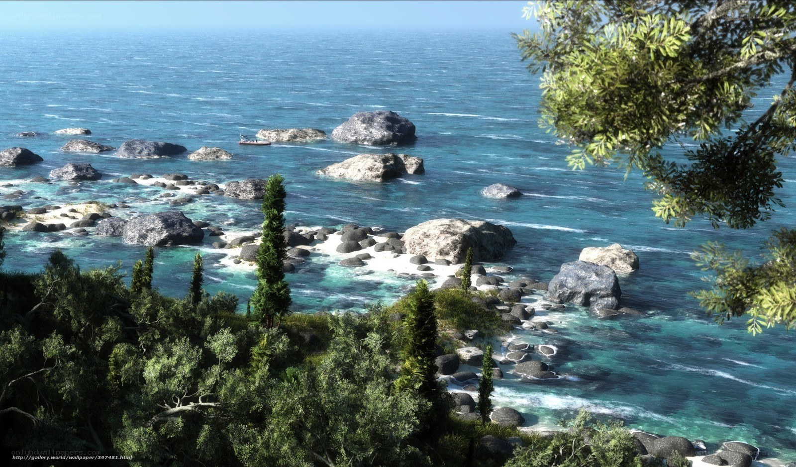 coastal rocks and turquoise sea