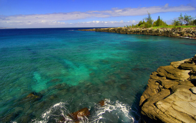 coastal rocks and turquoise water