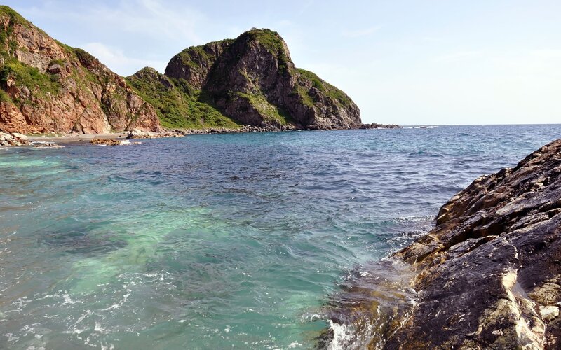 coastal rocks and turquoise water