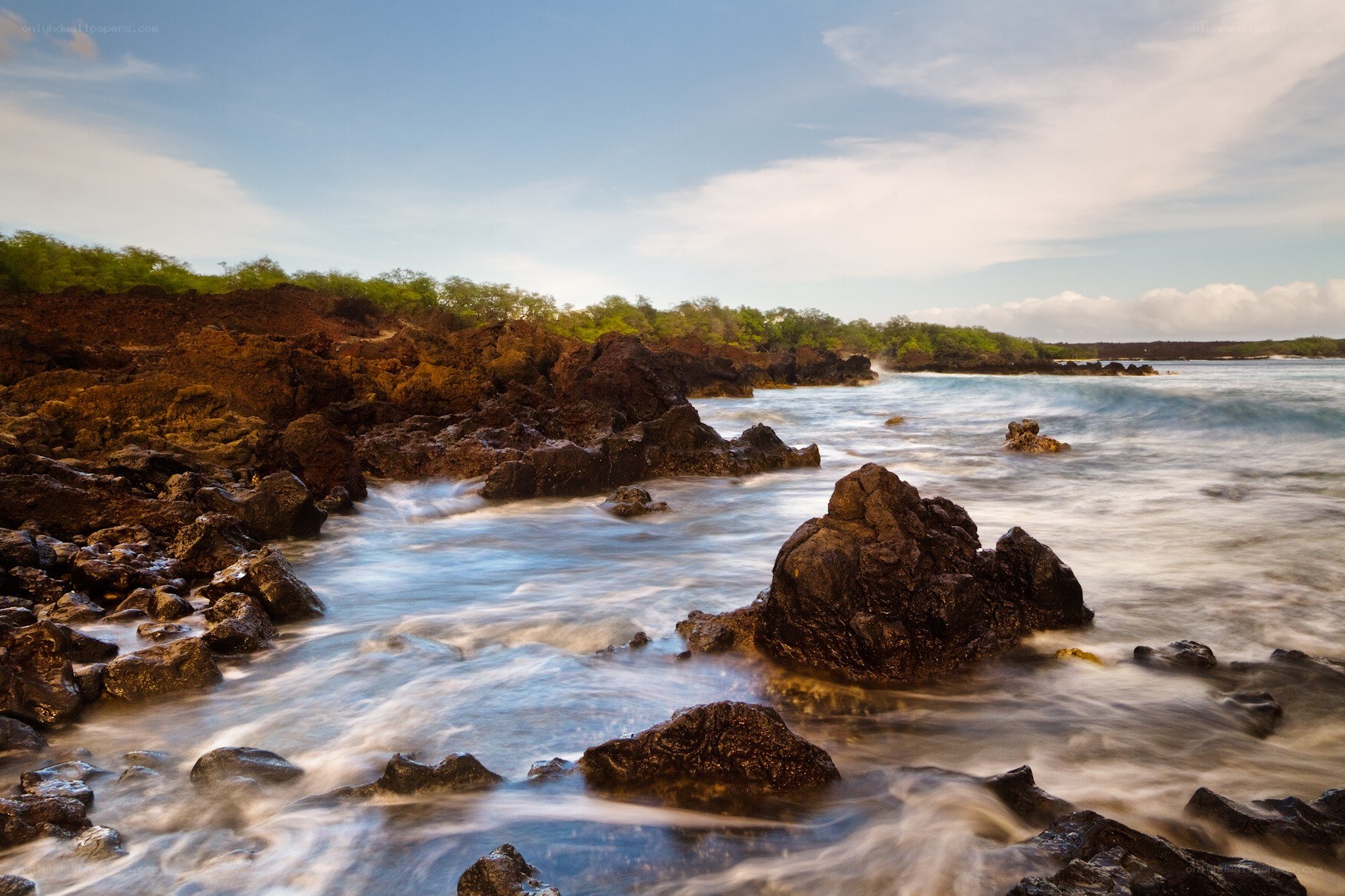coastal rocks and waves