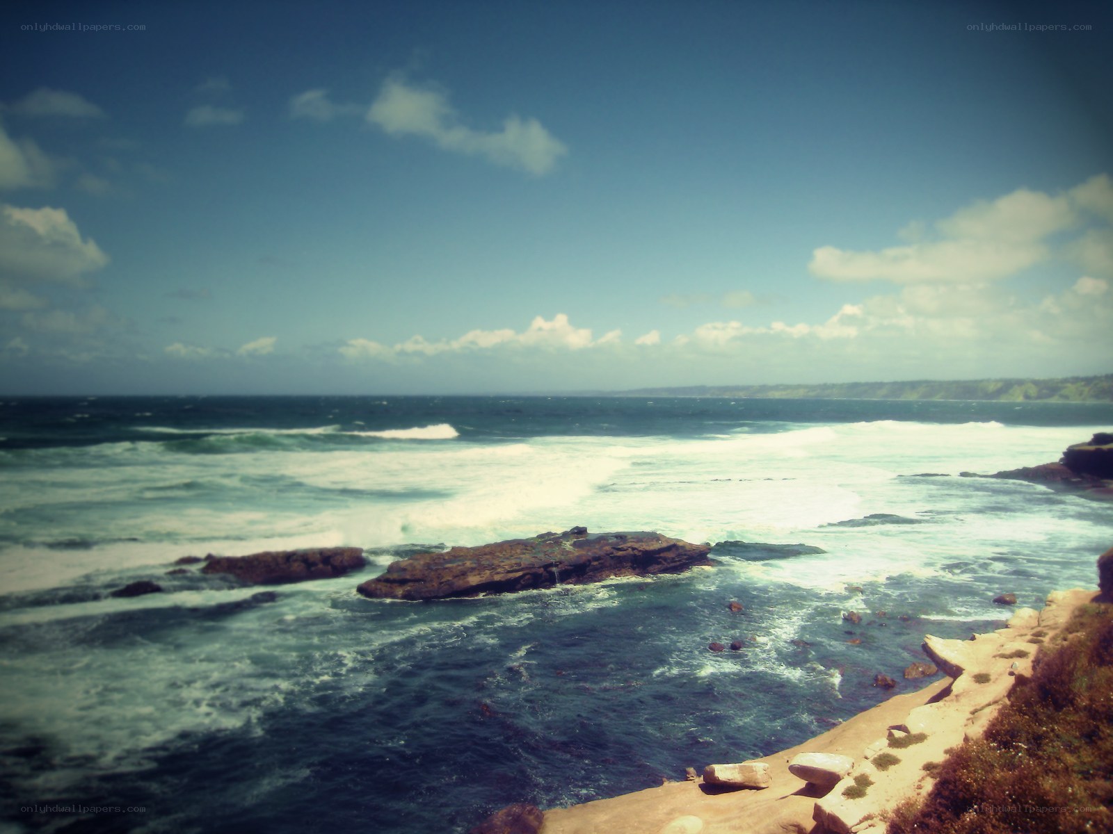 coastal rocks and waves