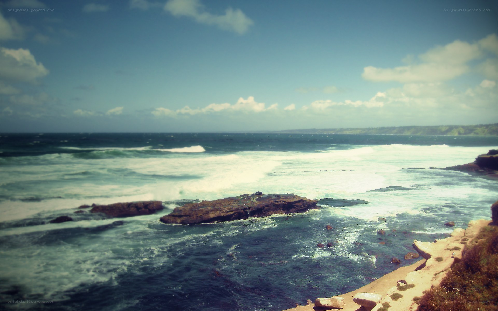 coastal rocks and waves