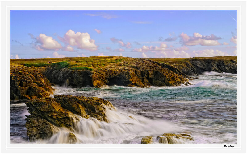 Coastal Rocks and Waves — Blue