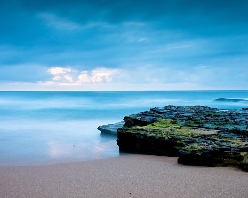 Coastal rocks at dusk