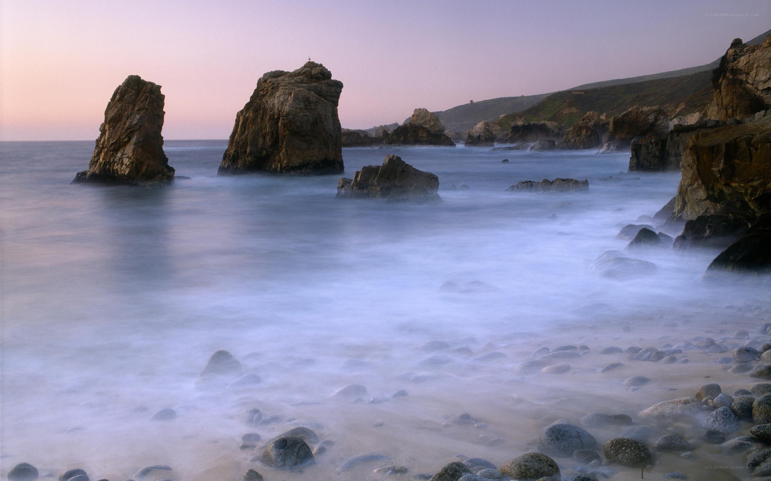 coastal rocks at dusk