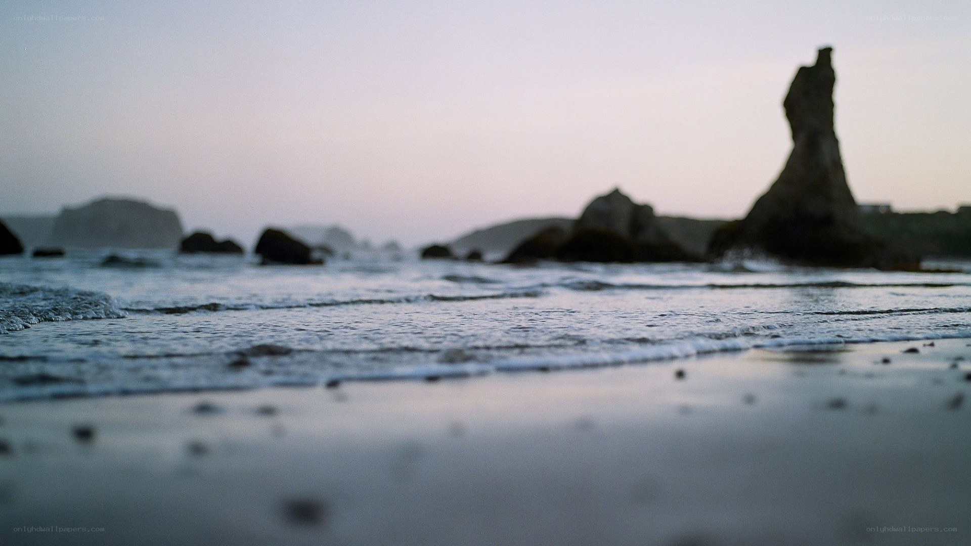 coastal rocks at dusk