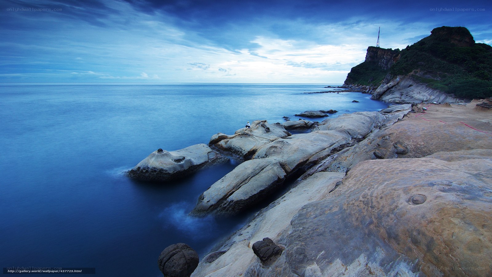 Coastal rocks at dusk