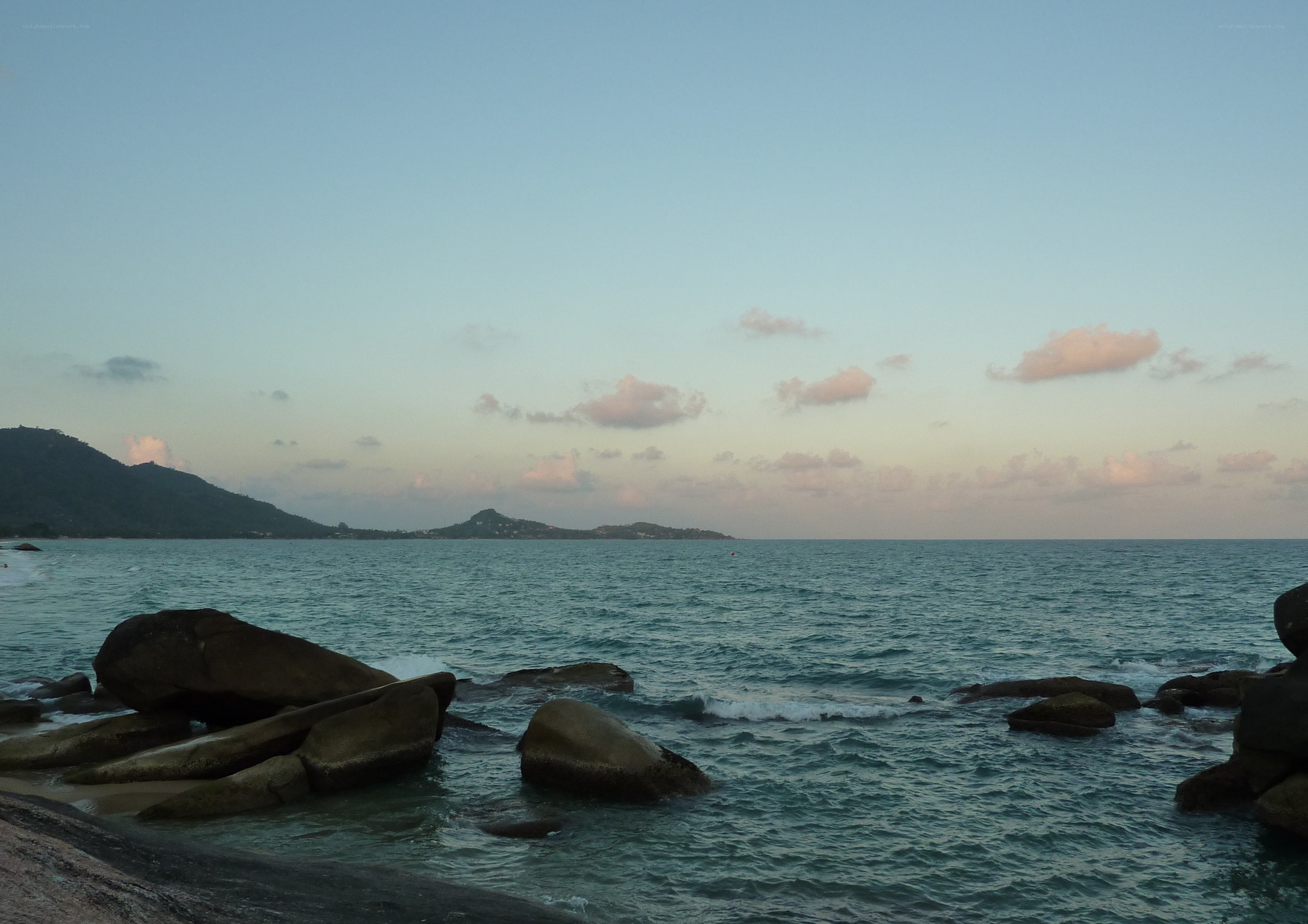 coastal rocks at dusk