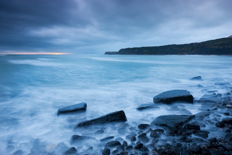 Coastal Rocks at Dusk — Blue, Calm