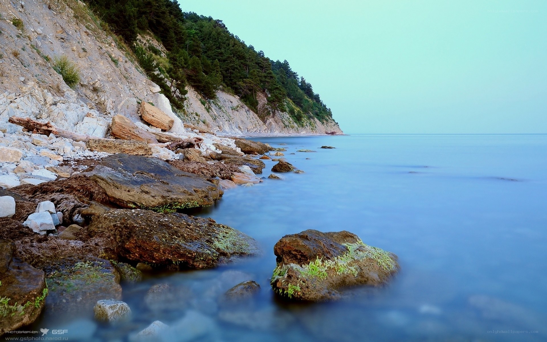 Coastal rocks at dusk