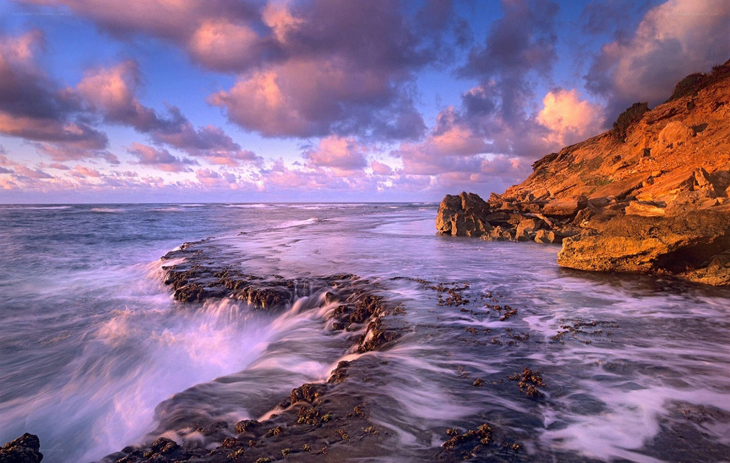 Coastal rocks at sunset