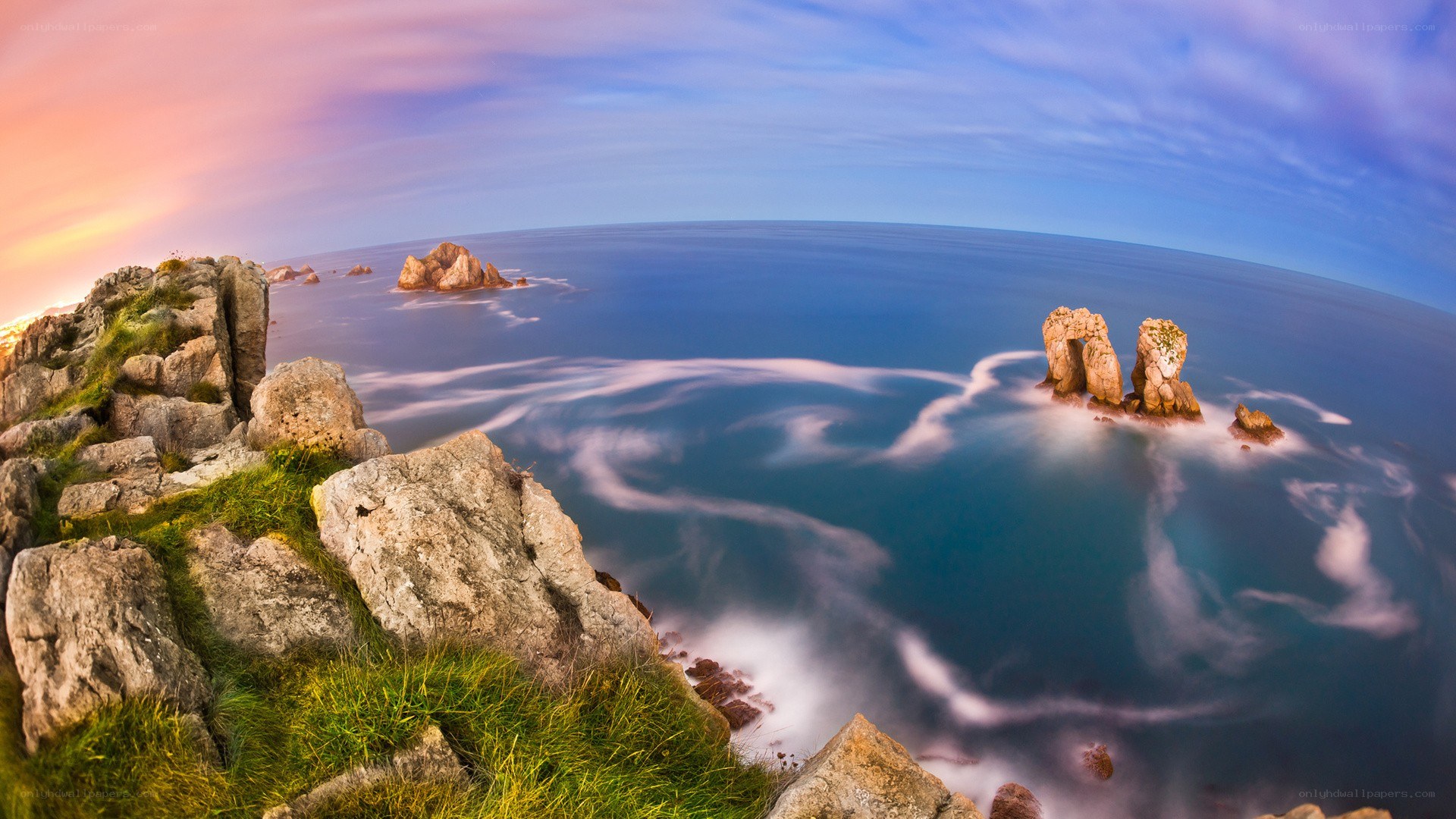 coastal rocks at sunset