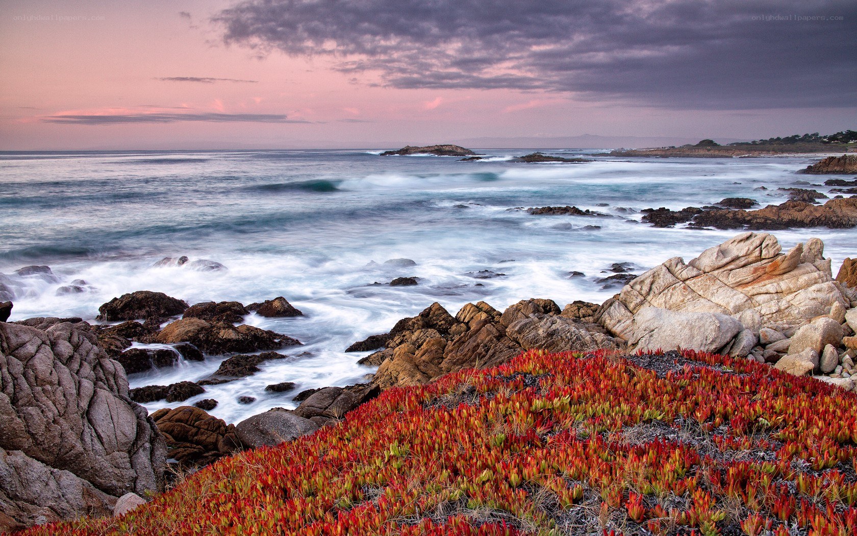 Coastal rocks at sunset