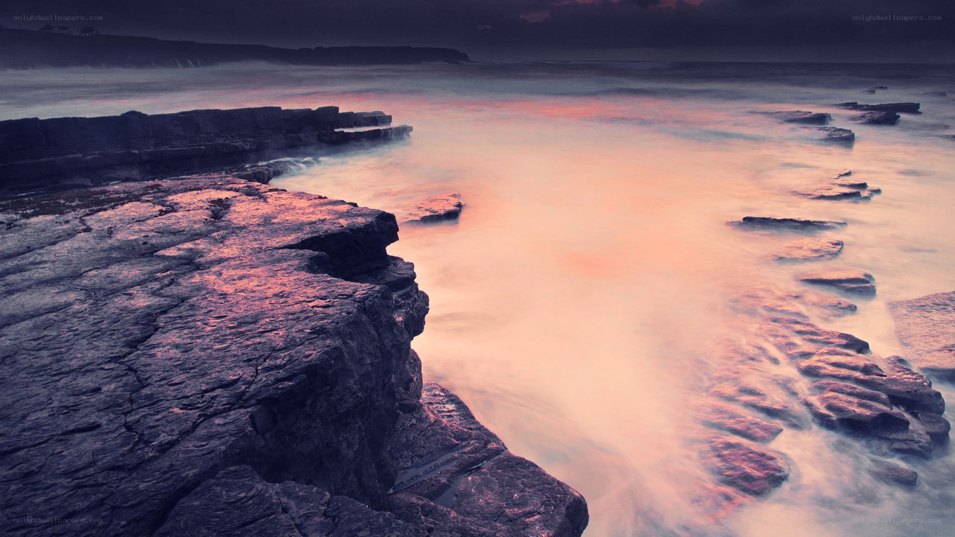 coastal rocks at sunset