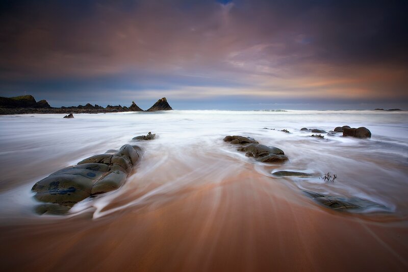 Coastal rocks at sunset