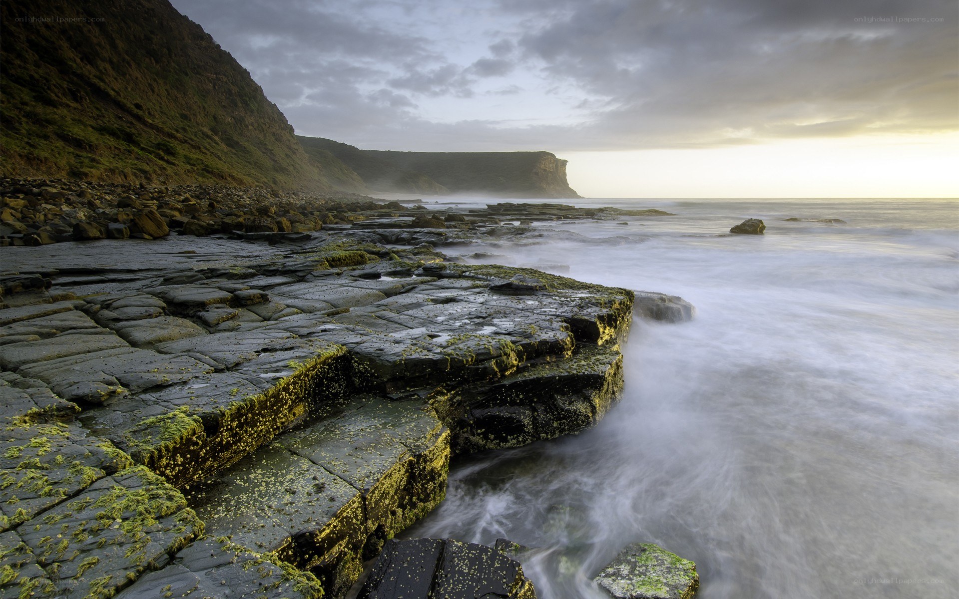 coastal rocks at sunset