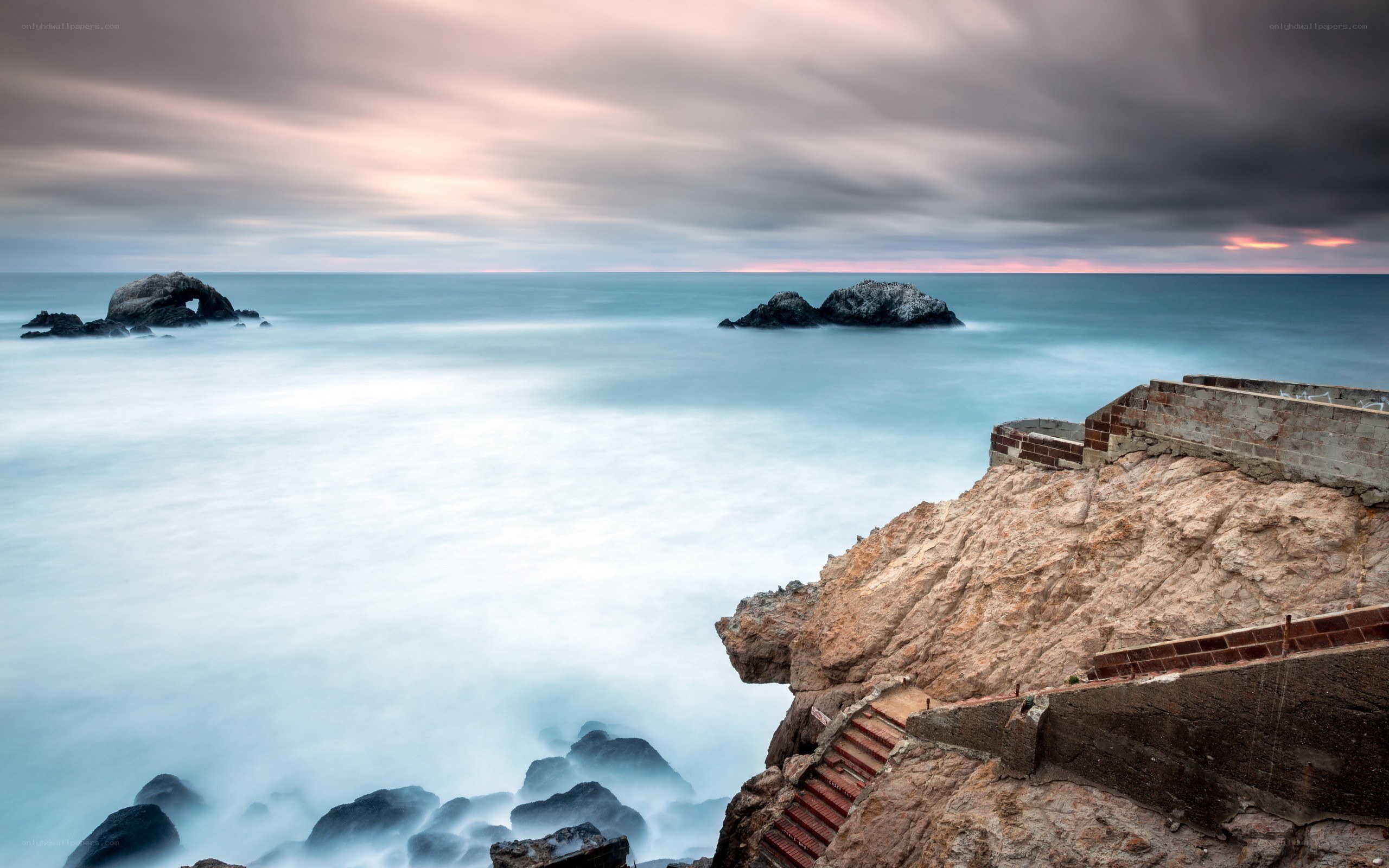 coastal rocks at sunset