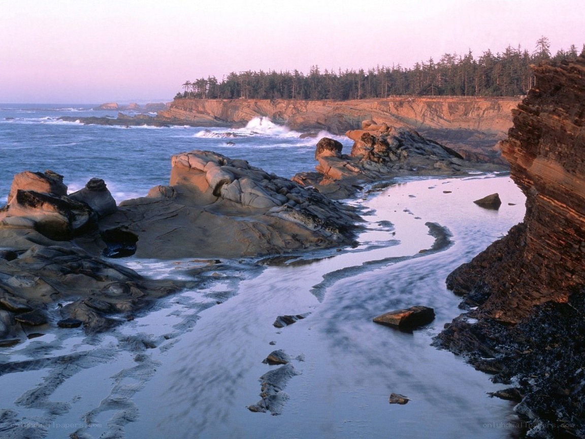 coastal rocks at sunset
