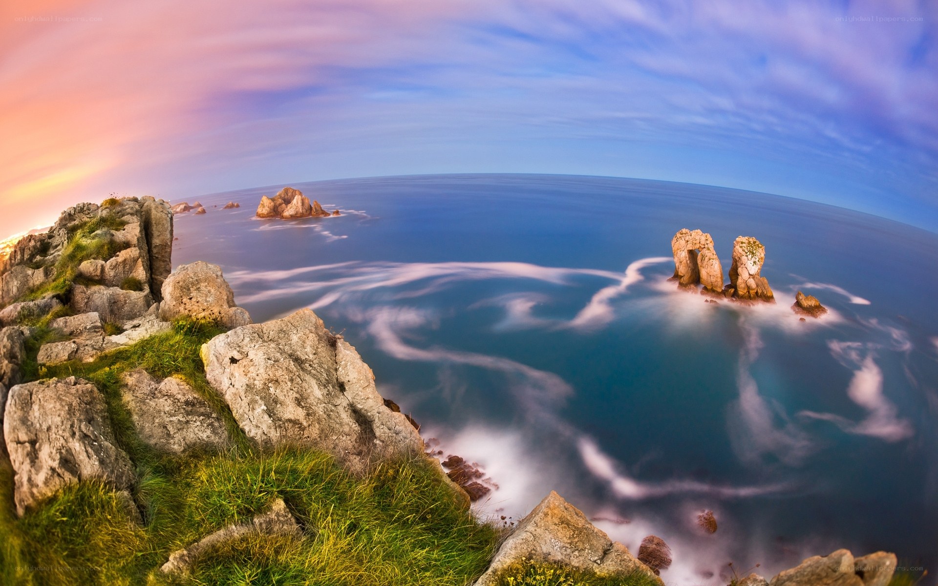 Coastal rocks at sunset
