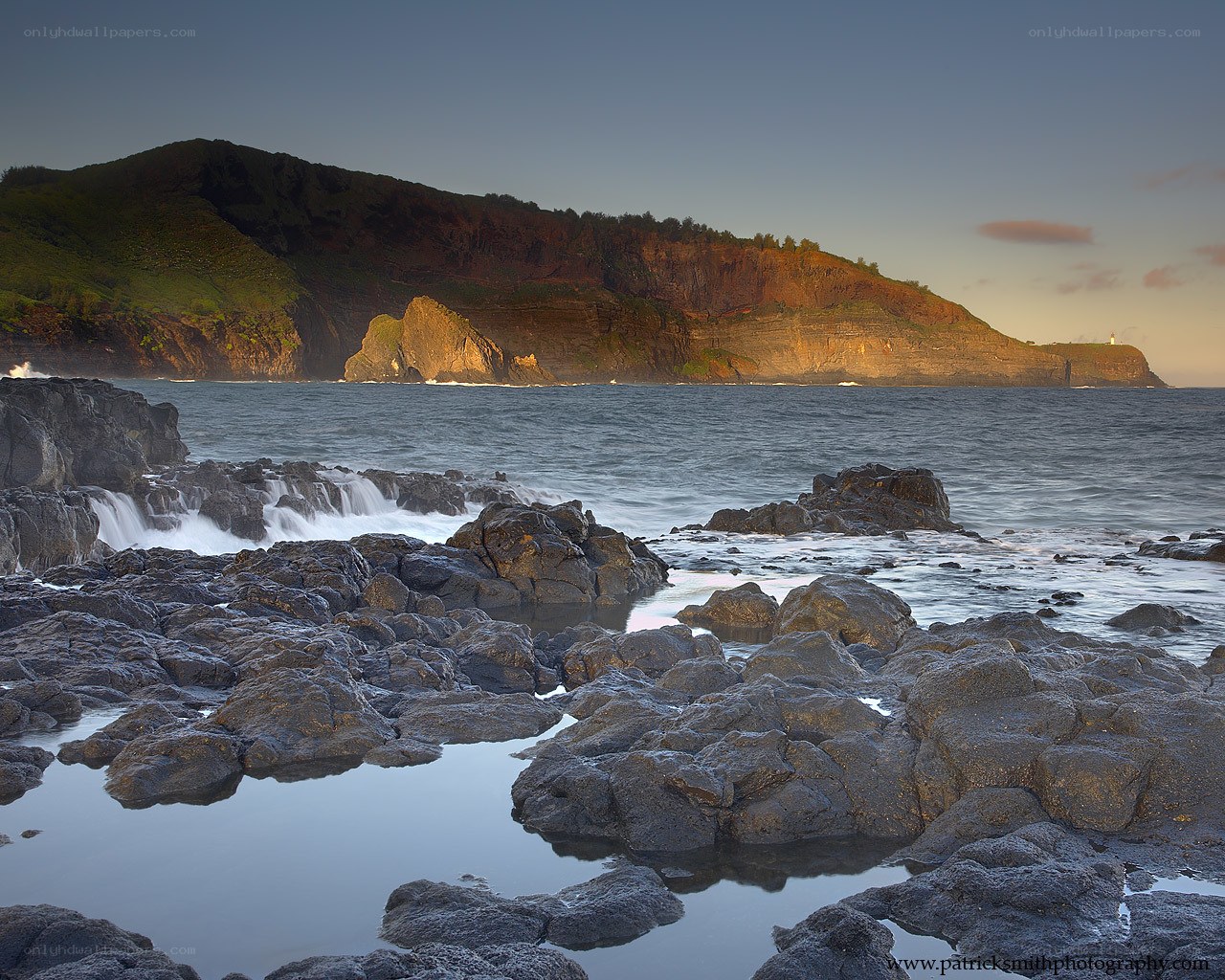 coastal rocks at sunset