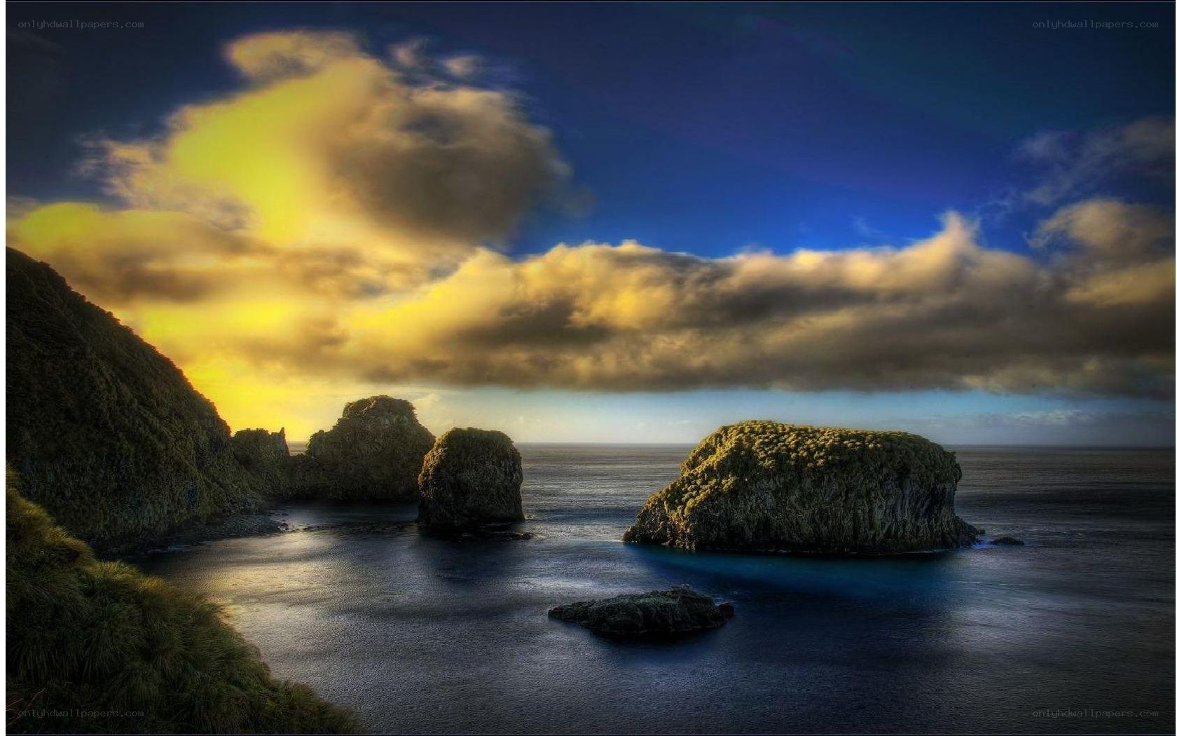 Coastal rocks at sunset
