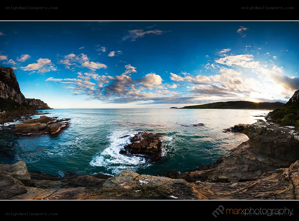 coastal rocks at sunset
