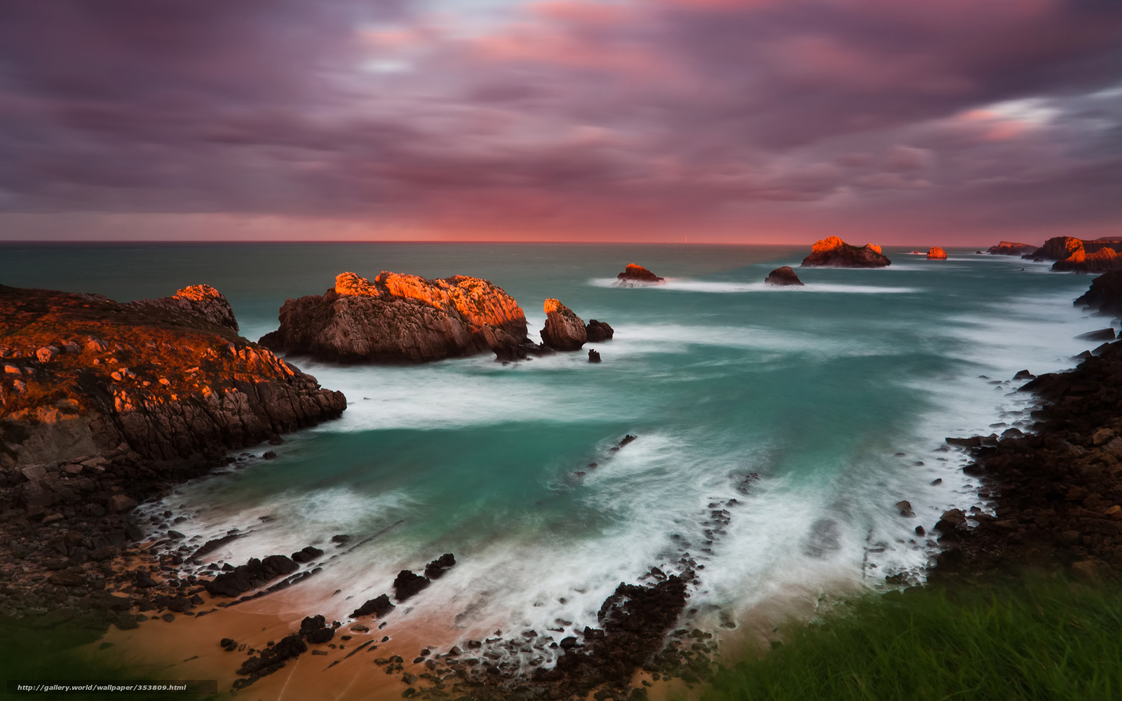 Coastal rocks at sunset
