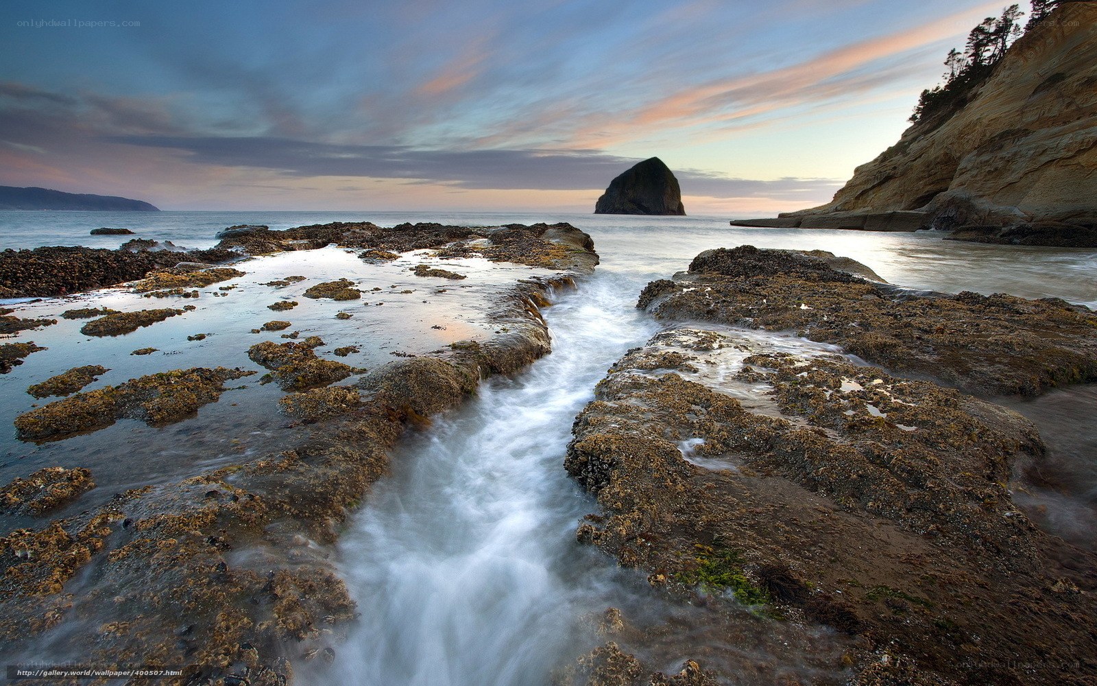 Coastal rocks at sunset