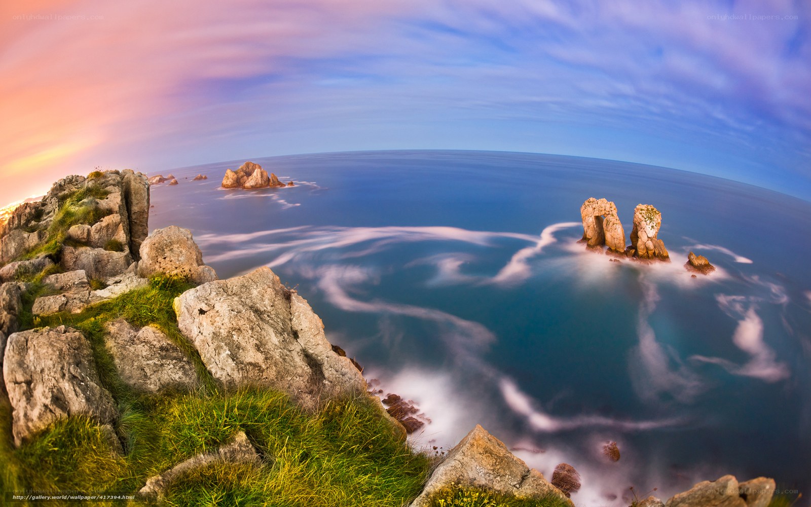 Coastal rocks at sunset