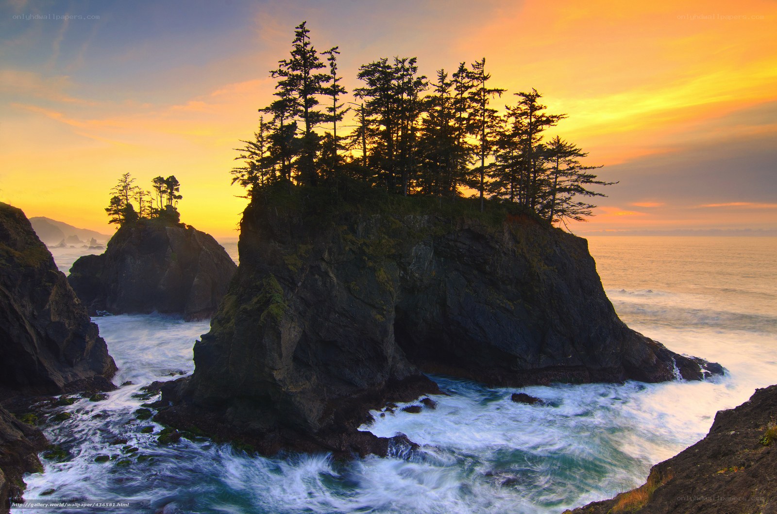 Coastal rocks at sunset