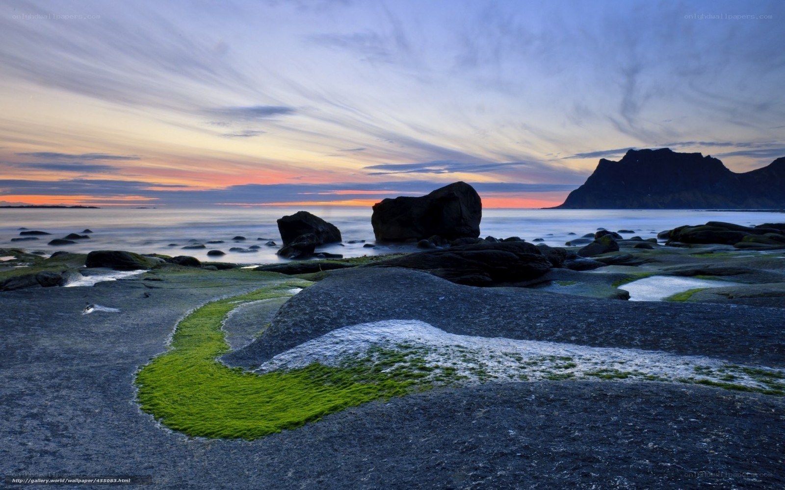 coastal rocks at sunset