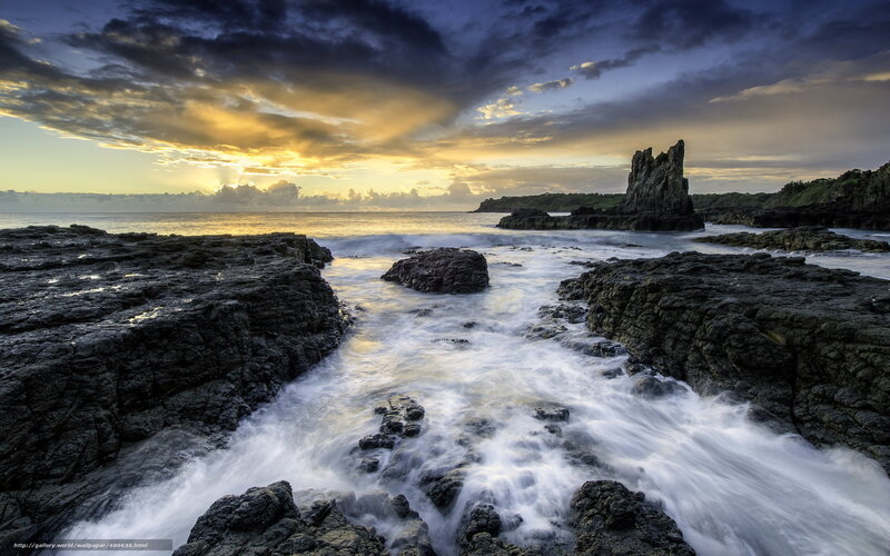 Coastal rocks at sunset