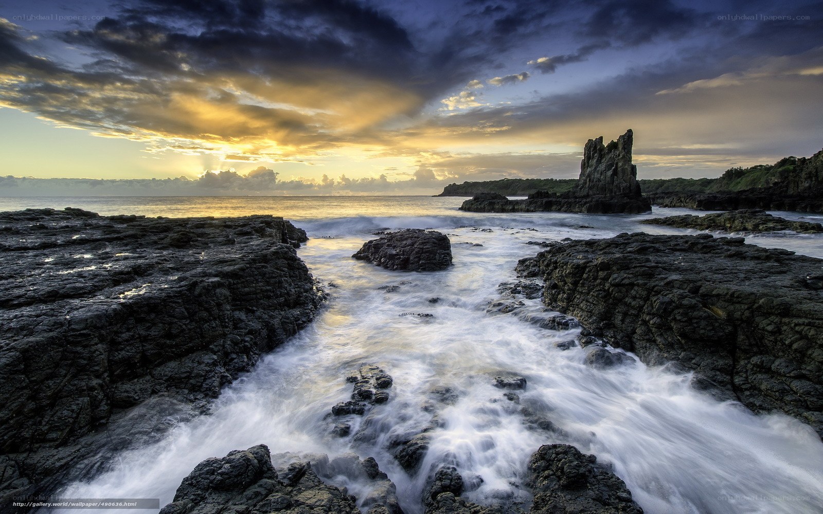 Coastal rocks at sunset