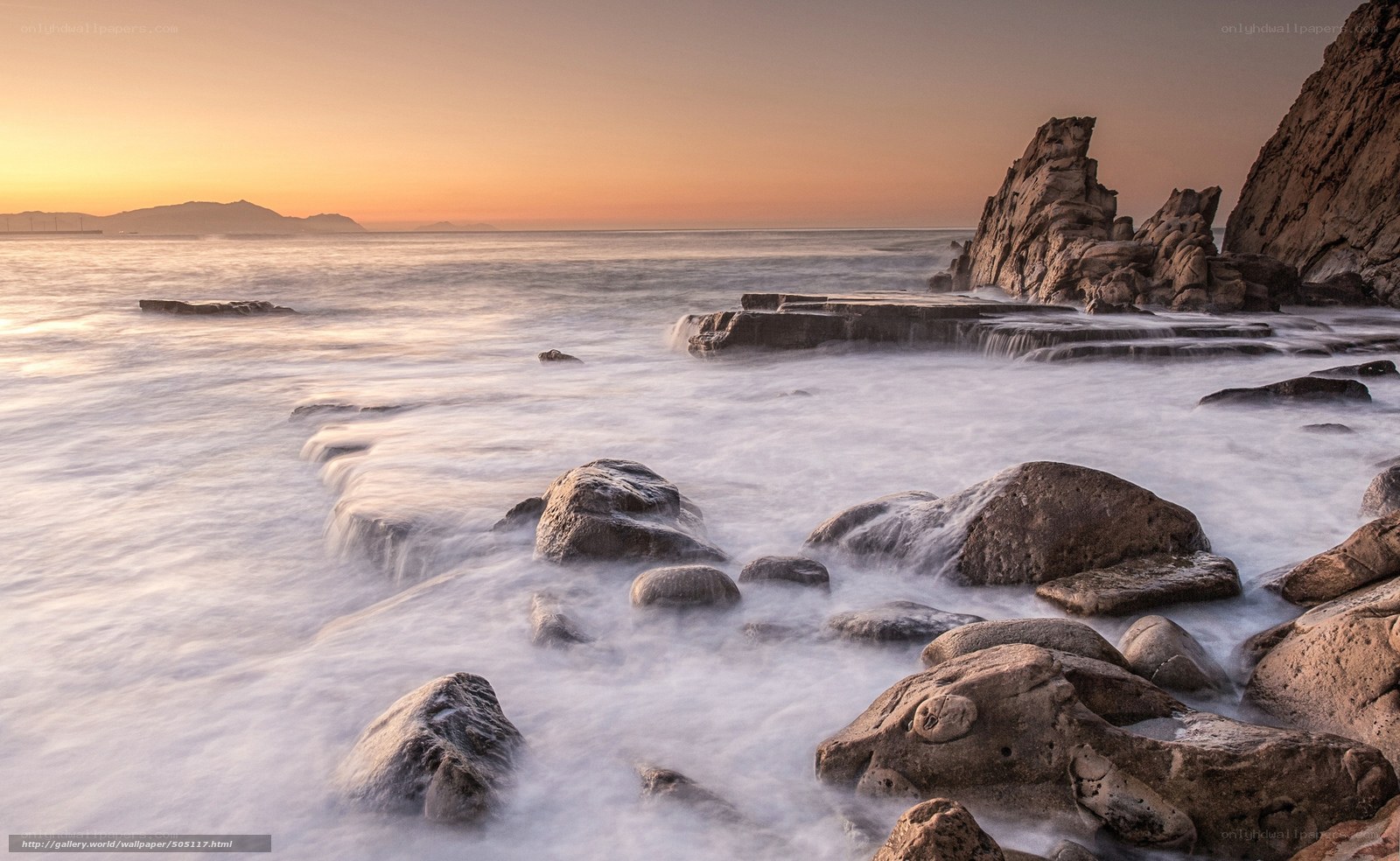coastal rocks at sunset