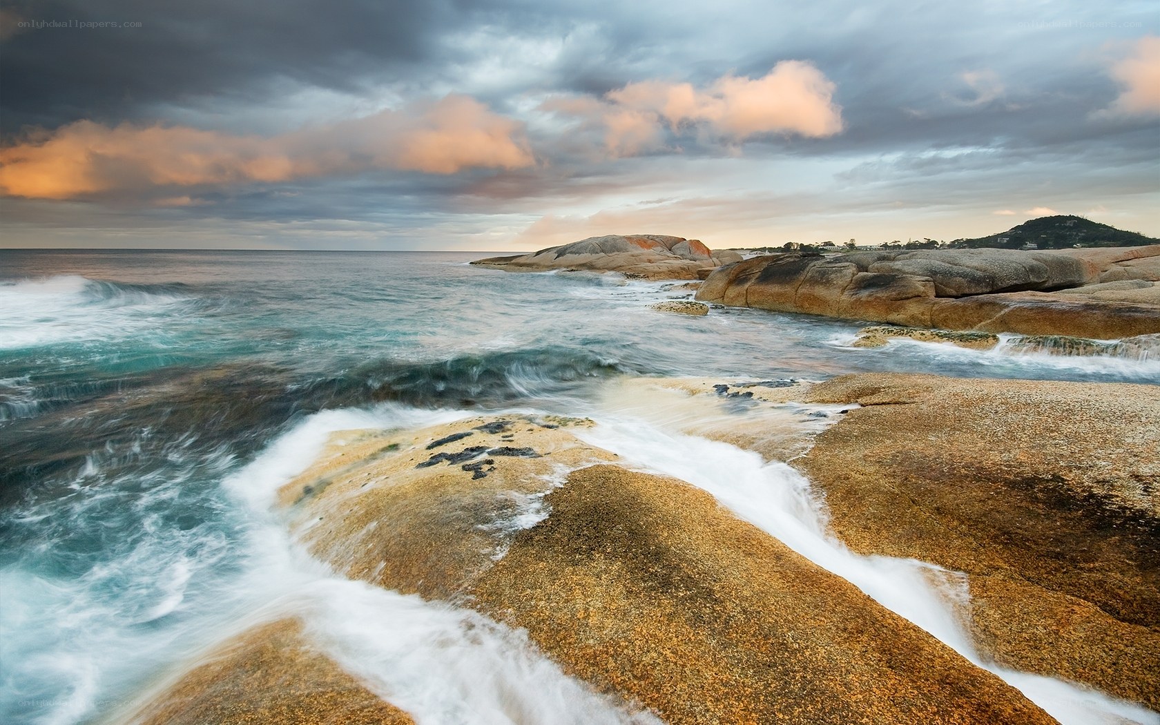 Coastal rocks at sunset